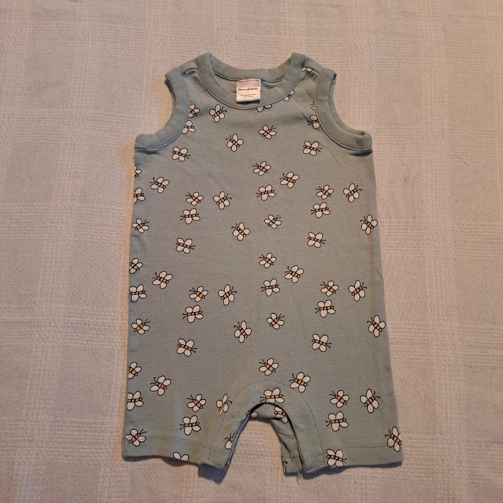 Hanna Andersson boys size 75 or 12-18 months bumble bee shorts romper - Picture 1 of 4